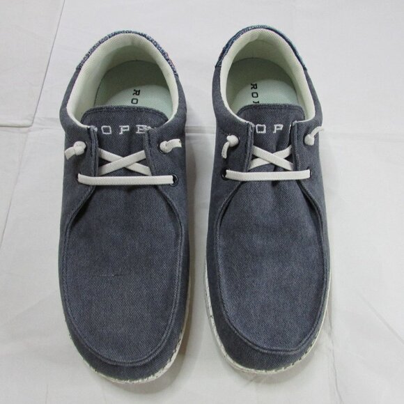 Roper Men's 8.5 Hang Loose Slip on Loafer Shoe - Navy Canvas - Picture 2 of 6